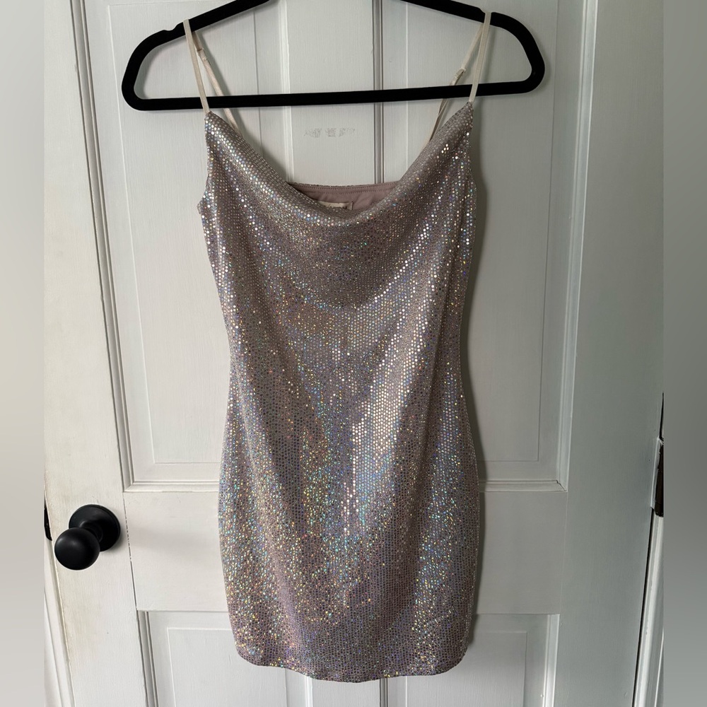 Thirty Thirty Mini Dress - Shimmering Sequins - Y2K - Spaghetti Strap Sz Small